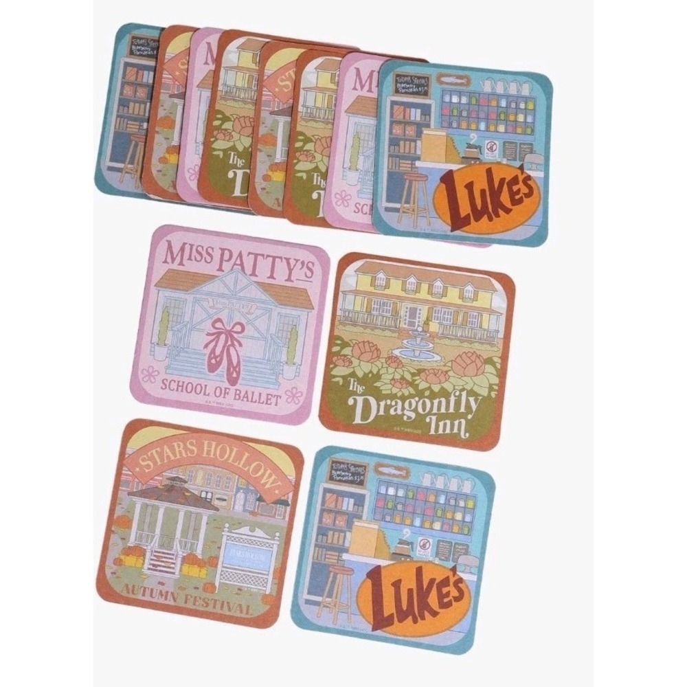Gilmore Girls Luke's Diner Cartoon Drink Coaster Set Of 12 4 Designs NIB